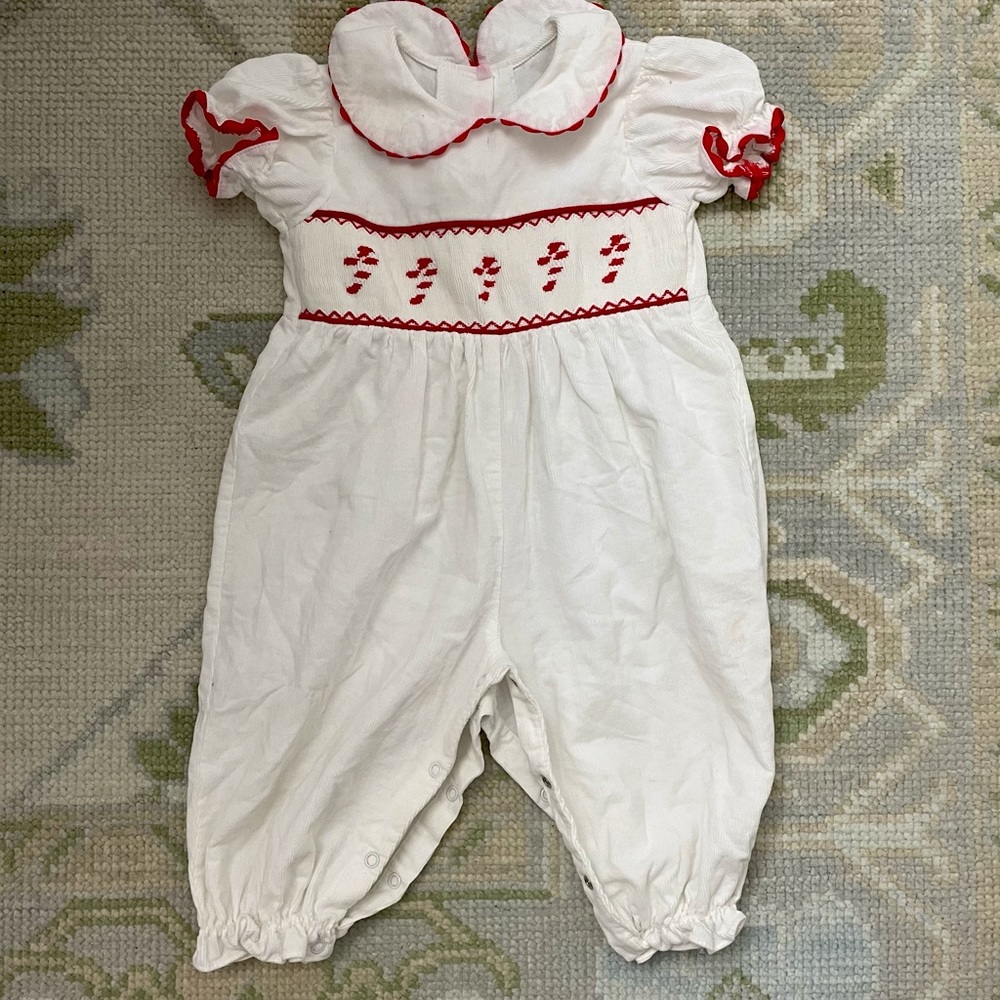 Smocked Holiday Candy Cane Jumper